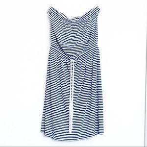 Gap | Blue White Strapless Elastic Summer Dress